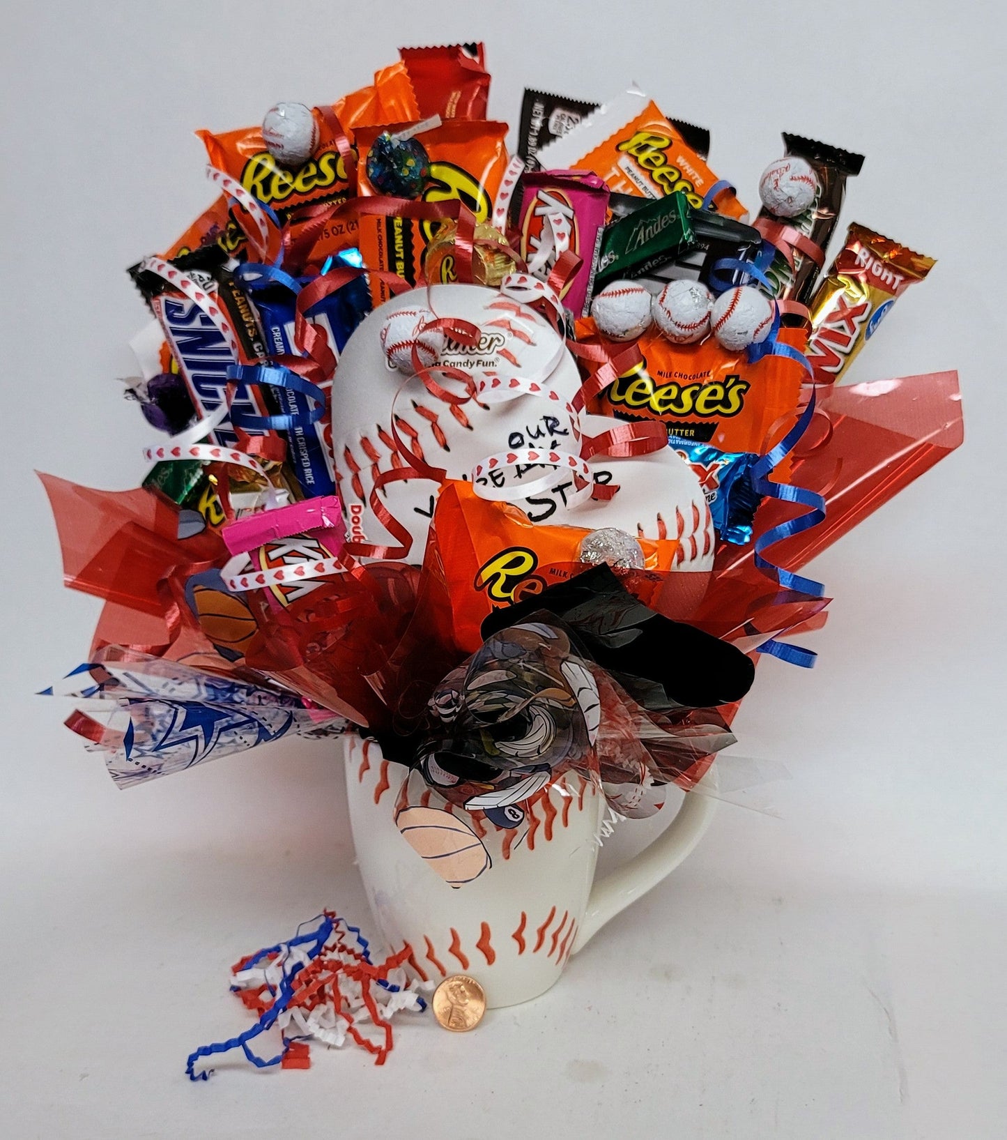 Baseball Candy Mug Bouquet