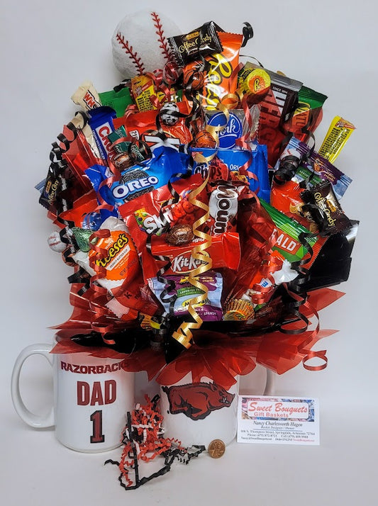 #1 Dad Razorback Mug Bouquet