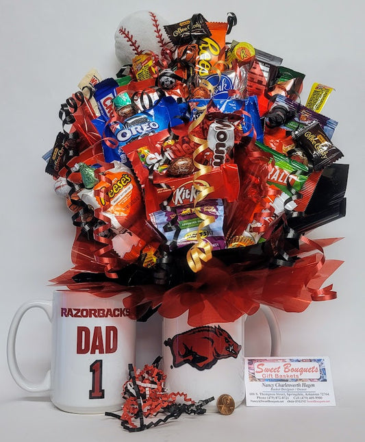 #1 Dad Razorback Mug Bouquet
