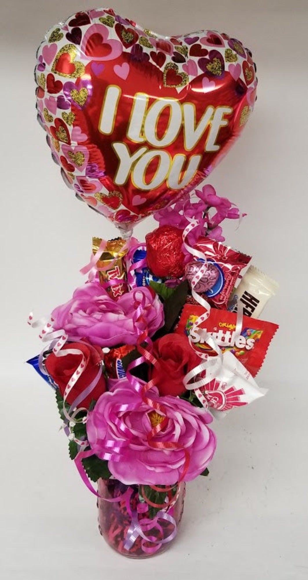 Glass Vase Romantic Flower Bouquet