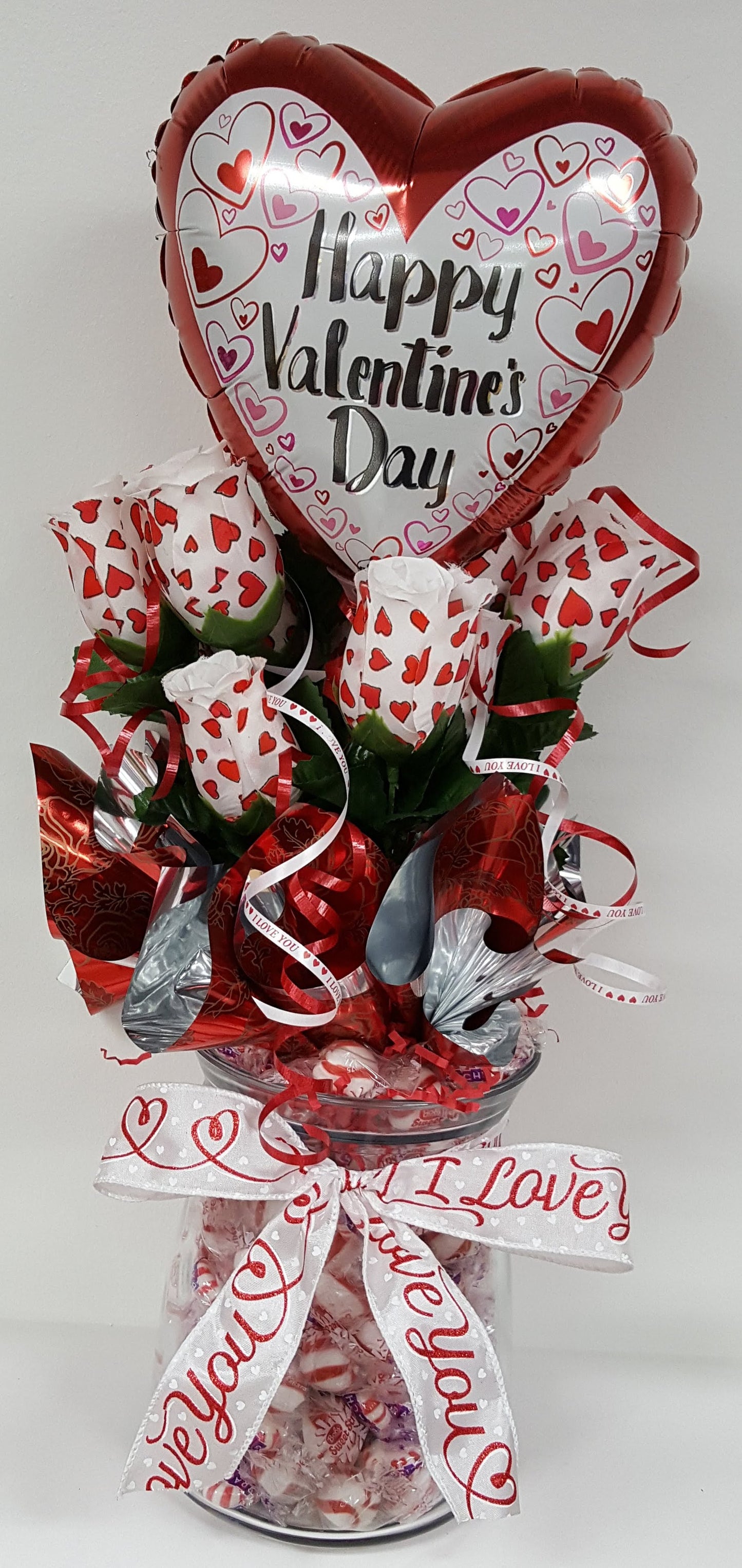 Glass Vase Romantic Flower Bouquet