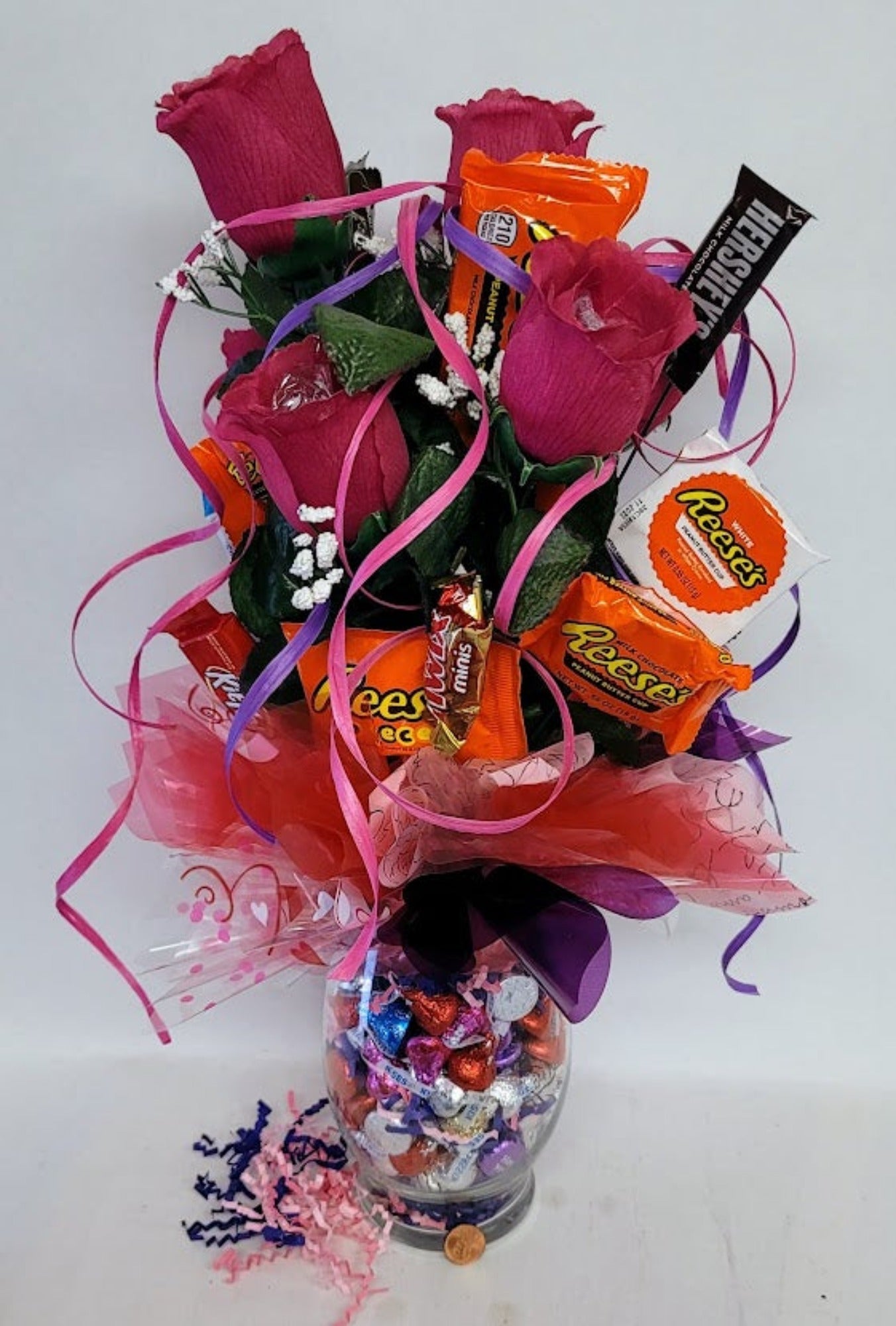 Glass Vase Romantic Flower Bouquet