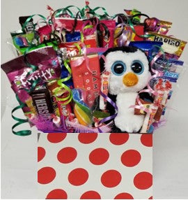 Stuffed Toy and Candy Gift Basket