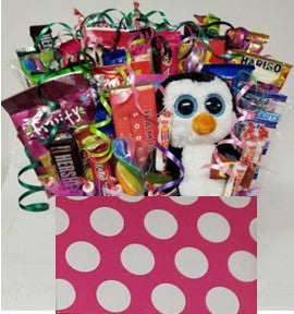 Stuffed Toy and Candy Gift Basket