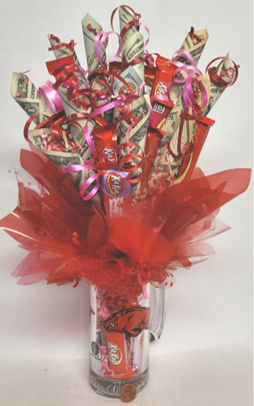 Cash and Candy Mug Bouquet - Sweet Bouquets Gift Baskets