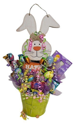 Easter Bunny Plaque Basket - Sweet Bouquets Gift Baskets