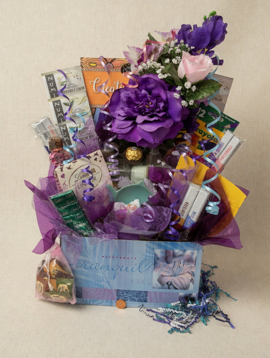 Purple Floral Spa & Gourmet Tranquil Bouquet