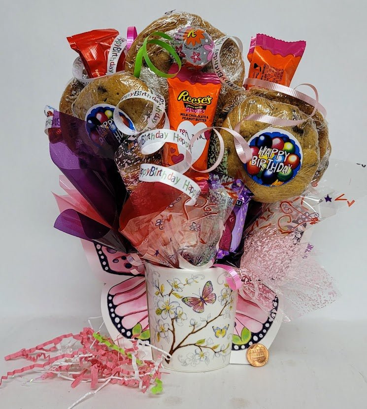 Butterfly Candy Mug Bouquet - Sweet Bouquets Gift Baskets