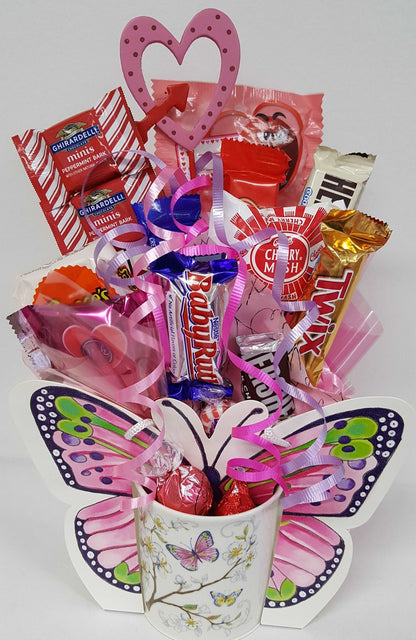 Butterfly Candy Mug Bouquet - Sweet Bouquets Gift Baskets