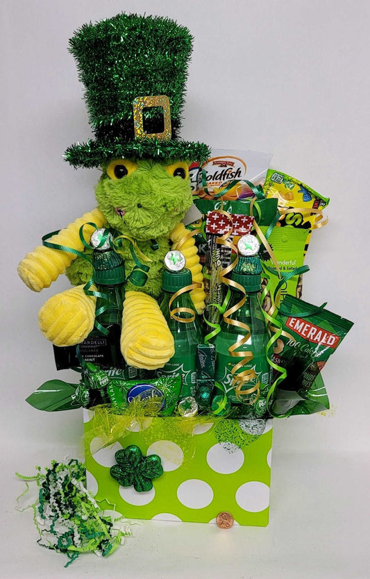 Lucky Frog Soda Snacks Gift Basket - Sweet Bouquets Gift Baskets